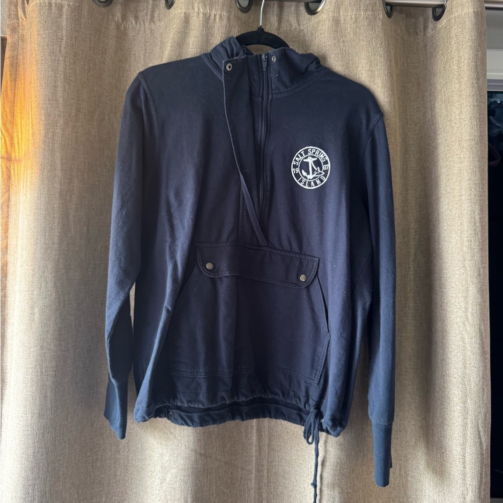 Navy Blue Salt Spring Island Kangaroo Pocket Nautical Hoodie - Read Sizing!!